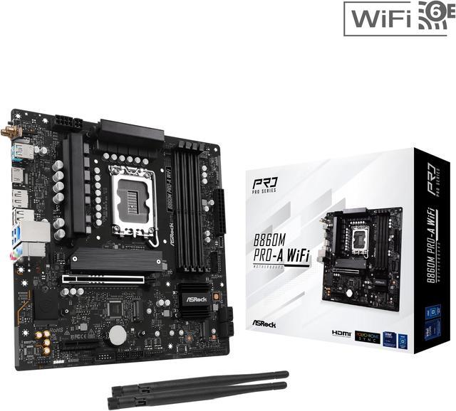 Main image of ASRock B860M Pro-A WiFi LGA 1851 Intel B860 SATA 6Gb/s Intel Core Ultra DDR5 Micro ATX Motherboard