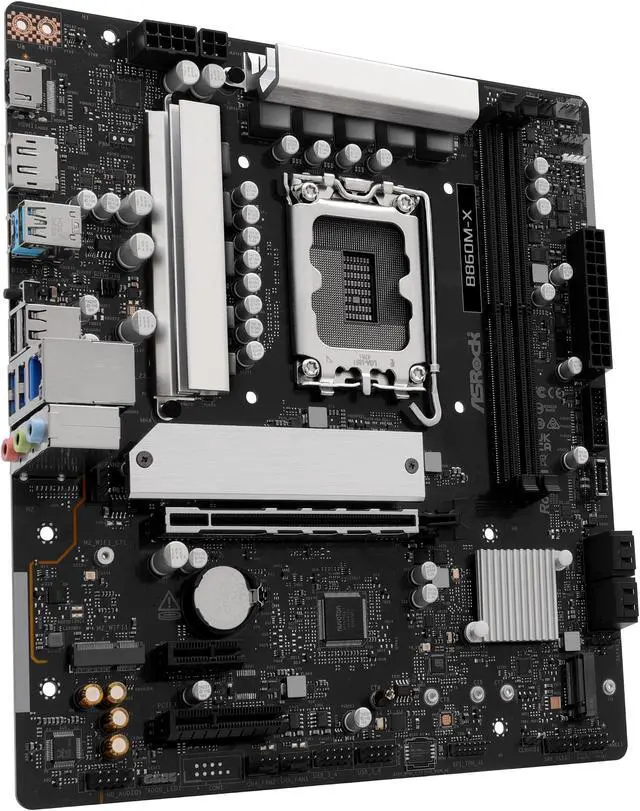 Alt view image 3 of 8 - ASRock B860M-X LGA 1851 Intel B860 SATA 6Gb/s Intel Core Ultra DDR5 Micro ATX Motherboard