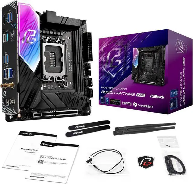 Alt view image 8 of 8 - ASRock B860I Lightning WiFi LGA 1851 Intel B860 SATA 6Gb/s Intel Core Ultra DDR5 Mini ITX Motherboard