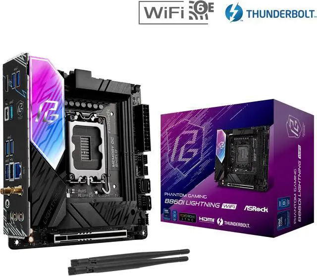 Main image of ASRock B860I Lightning WiFi LGA 1851 Intel B860 SATA 6Gb/s Intel Core Ultra DDR5 Mini ITX Motherboard