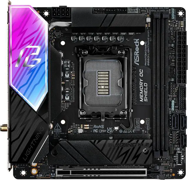 Alt view image 2 of 8 - ASRock B860I Lightning WiFi LGA 1851 Intel B860 SATA 6Gb/s Intel Core Ultra DDR5 Mini ITX Motherboard
