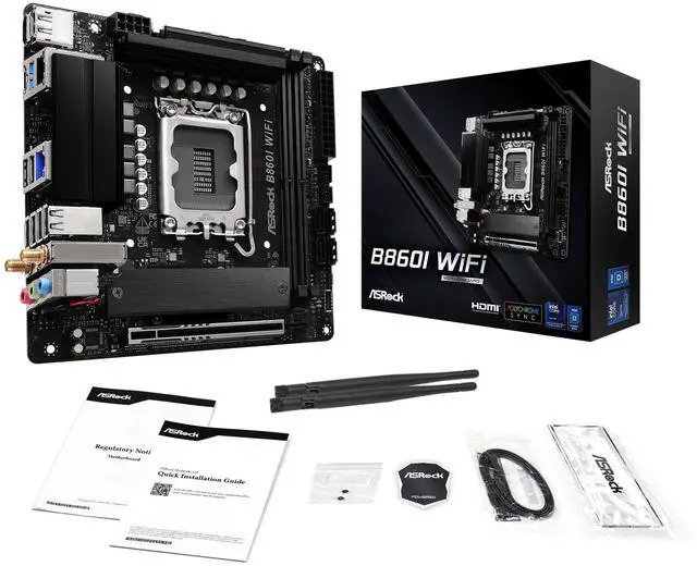 Alt view image 8 of 8 - ASRock B860I WiFi LGA 1851 Intel B860 SATA 6Gb/s Intel Core Ultra DDR5 Mini ITX Motherboard