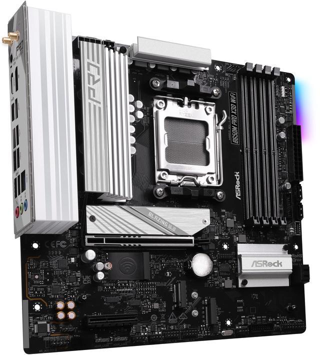 Alt view image 3 of 7 - ASRock B650M Pro x3D RS WiFi AM5 AMD B650 SATA 6Gb/s Micro ATX Motherboard
