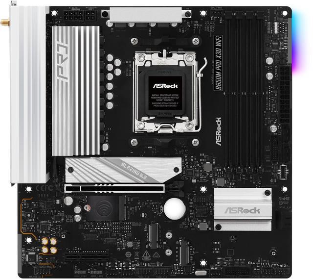 Alt view image 6 of 7 - ASRock B650M Pro x3D RS WiFi AM5 AMD B650 SATA 6Gb/s Micro ATX Motherboard