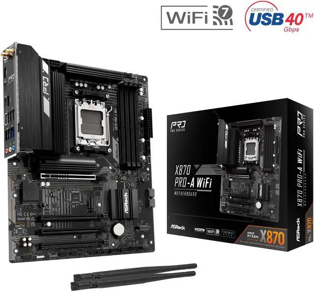 Main image of Asrock X870 Pro-A WIFI AM5 AMD X870 ATX Motherboard