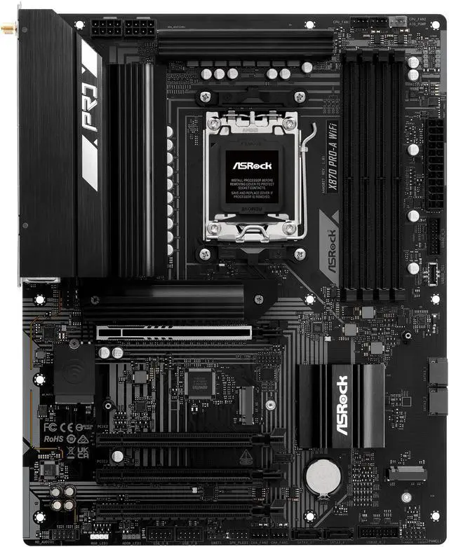 Alt view image 6 of 8 - Asrock X870 Pro-A WIFI AM5 AMD X870 ATX Motherboard