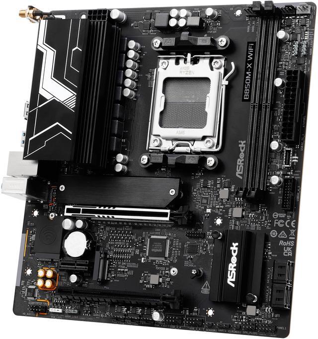 Alt view image 2 of 8 - ASRock B850M-X WiFi R2.0 AM5 AMD B850 SATA 6Gb/s USB 3.2 Dual Graphics Outputs RGB Micro ATX Motherboards-AMD