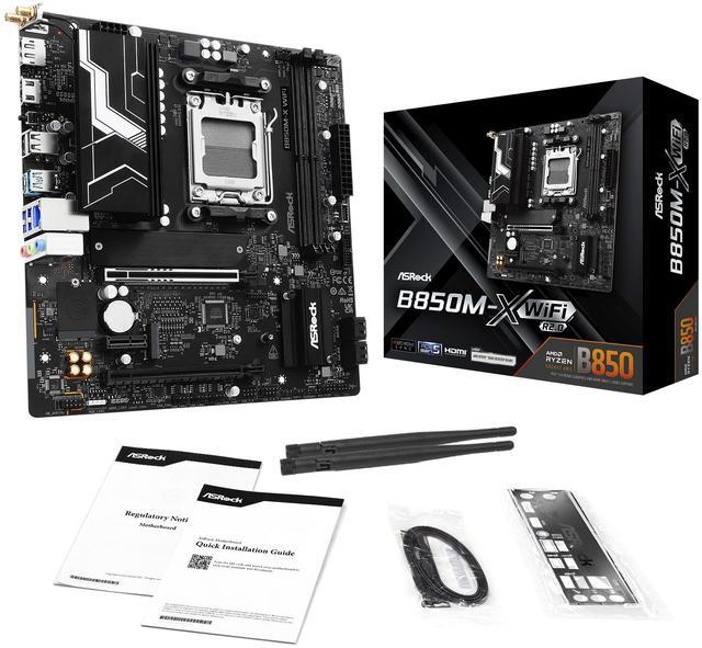 Alt view image 8 of 8 - ASRock B850M-X WiFi R2.0 AM5 AMD B850 SATA 6Gb/s USB 3.2 Dual Graphics Outputs RGB Micro ATX Motherboards-AMD