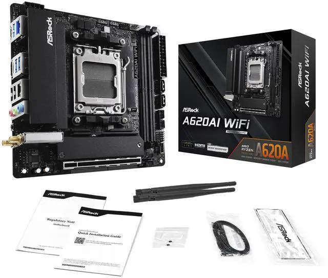 Alt view image 7 of 7 - ASRock A620AI WiFi AM5 AMD A620A Mini ITX Motherboard