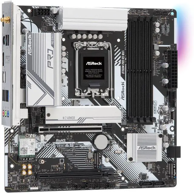 Alt view image 3 of 8 - ASRock B760M PRO RS WiFi LGA 1700 Intel B760 Micro ATX Motherboard