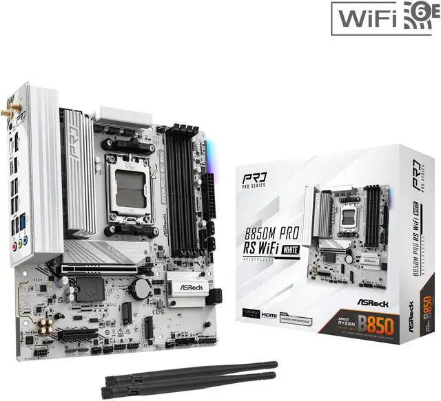 Main image of ASRock B850M Pro RS WiFi White Micro ATX Motherboard