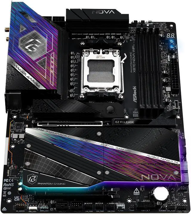 Alt view image 8 of 10 - ASRock Phantom Gaming X870 Nova WiFi AM5 AMD X870 ATX Motherboard