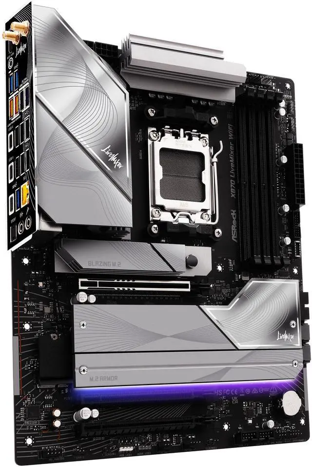 Alt view image 4 of 8 - ASRock X870 LiveMixer WiFi AM5 AMD X870 ATX Motherboard