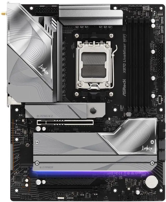 Alt view image 2 of 8 - ASRock X870 LiveMixer WiFi AM5 AMD X870 ATX Motherboard