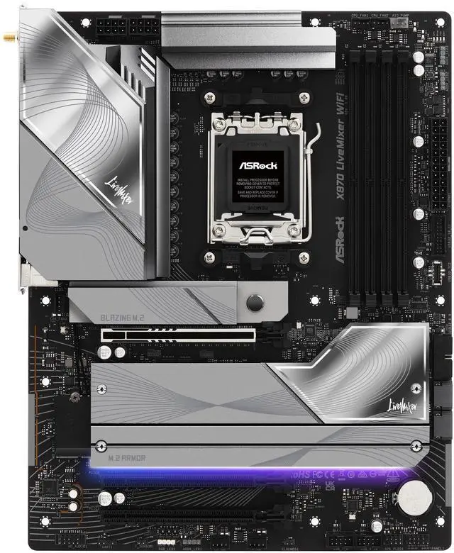 Alt view image 5 of 8 - ASRock X870 LiveMixer WiFi AM5 AMD X870 ATX Motherboard