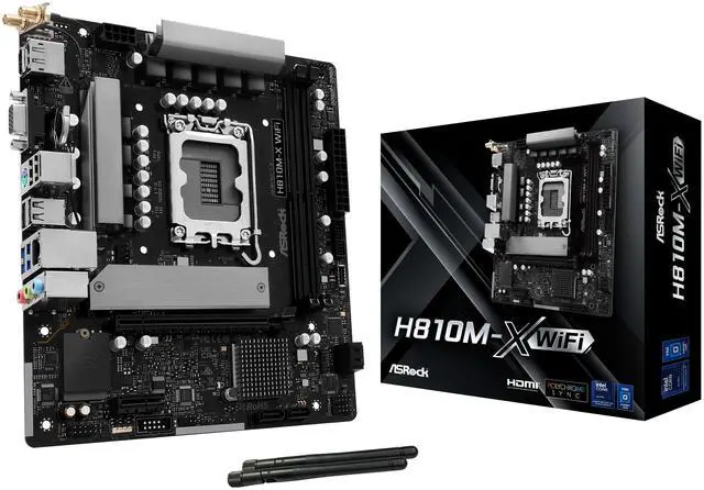 Alt view image 7 of 7 - ASRock H810M-X WIFI LGA 1851 Intel H810 Micro ATX Motherboard