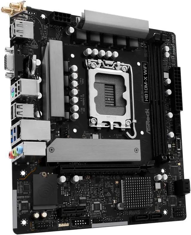 Alt view image 5 of 7 - ASRock H810M-X WIFI LGA 1851 Intel H810 Micro ATX Motherboard