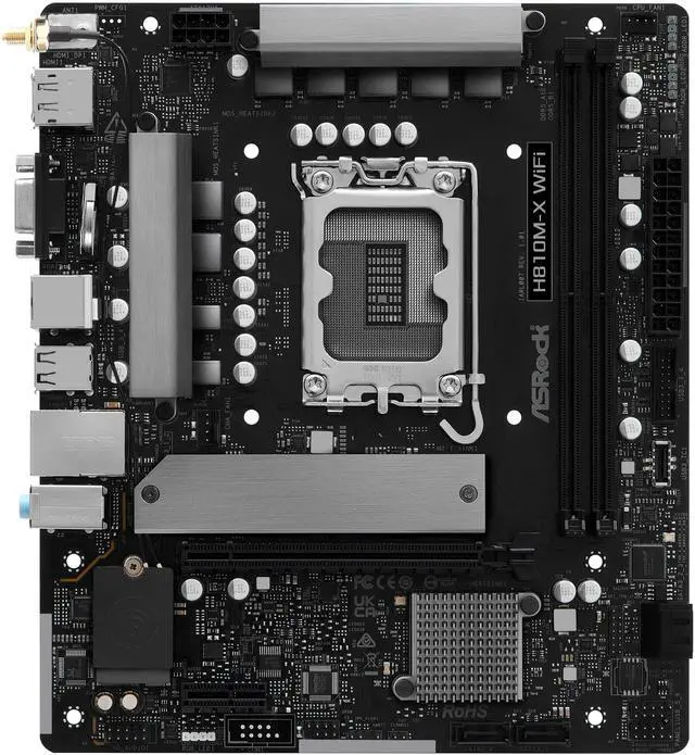 Alt view image 2 of 7 - ASRock H810M-X WIFI LGA 1851 Intel H810 Micro ATX Motherboard