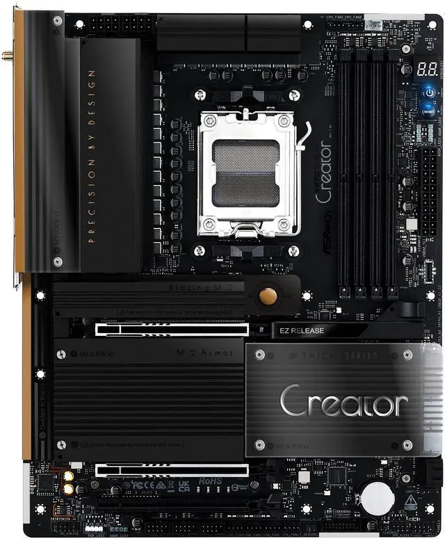 Alt view image 2 of 10 - ASRock X870 TAICHI CREATOR AM5 AMD X870 ATX Motherboard