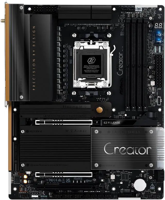 Alt view image 9 of 10 - ASRock X870 TAICHI CREATOR AM5 AMD X870 ATX Motherboard