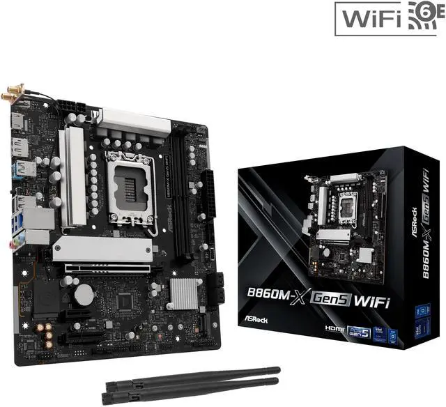 ASRock B860M-X GEN5 WIFI LGA 1851 Intel B860 SATA 6Gb/s DDR5 Intel