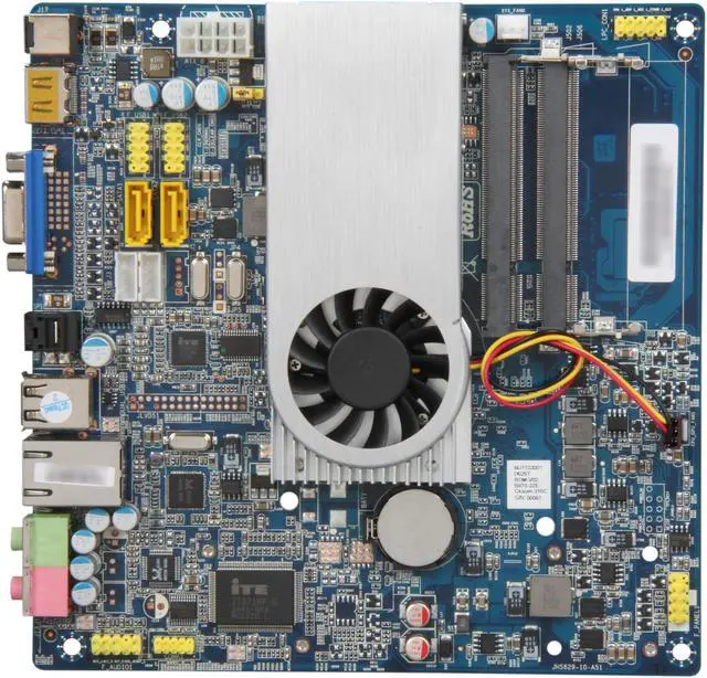 Alt view image 3 of 5 - Giada MI-D525T-01 Intel Atom D525 1.8G Dual Core NM10 HDMI+VGA 2MiniPCIe Thin ITX Motherboard