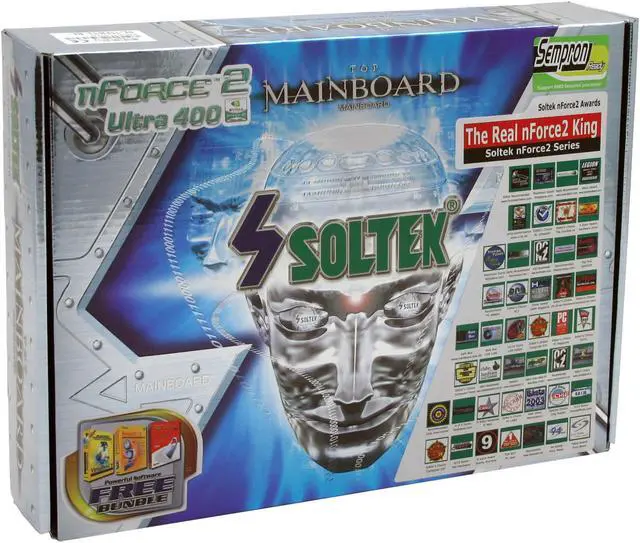 Alt view image 4 of 4 - SOLTEK SL-75FRN2-RL 462(A) NVIDIA nForce2 Ultra 400 ATX AMD Motherboard