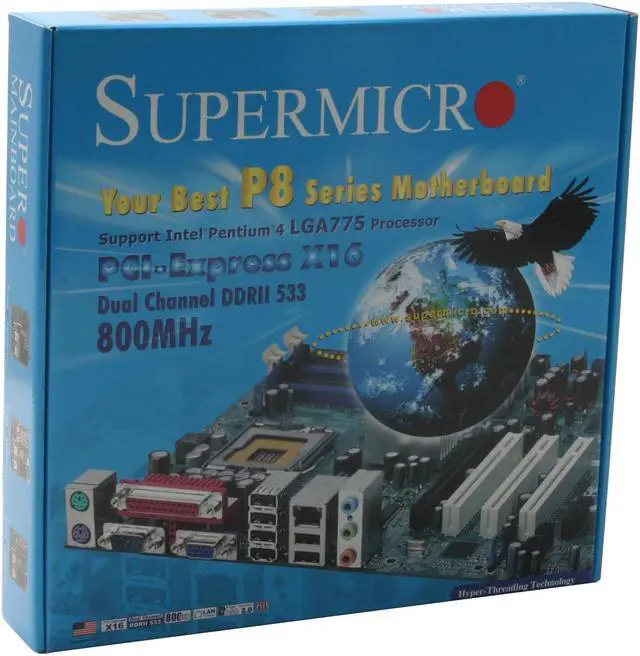 Alt view image 4 of 4 - SUPERMICRO P8SCT ATX Server Motherboard LGA 775 Intel E7221