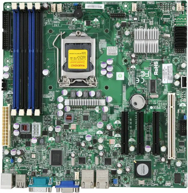 Alt view image 3 of 5 - SUPERMICRO MBD-X8SIL-O Micro ATX Server Motherboard LGA 1156 Intel 3400 DDR3 1333/1066/800
