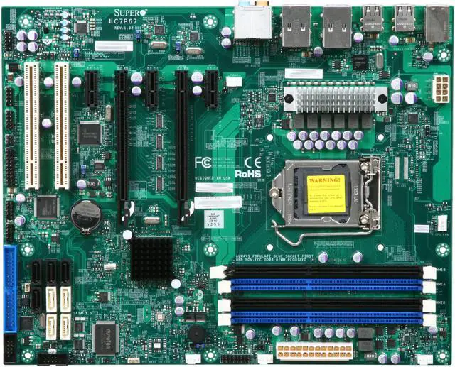 Alt view image 3 of 5 - SUPERMICRO MBD-C7P67-O LGA 1155 Intel P67 USB 3.0 ATX Intel Motherboard