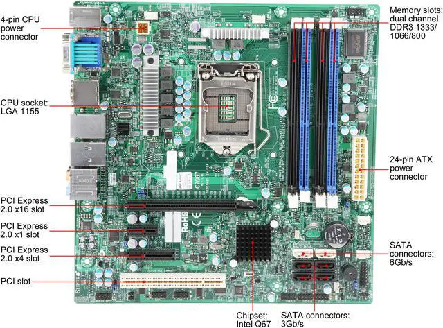 Alt view image 3 of 6 - SUPERMICRO MBD-C7Q67-O LGA 1155 Intel Q67 HDMI SATA 6Gb/s USB 3.0 Micro ATX Intel Motherboard