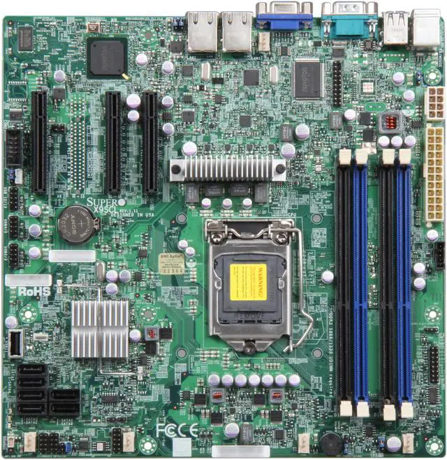 Alt view image 3 of 5 - SUPERMICRO MBD-X9SCL-O LGA 1155 Intel C202 Micro ATX Intel Xeon E3 Server Motherboard