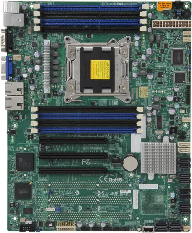 Alt view image 3 of 5 - SUPERMICRO X9SRI-3F ATX Server Motherboard LGA 2011 DDR3 1600