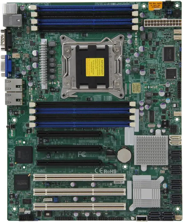 Alt view image 3 of 5 - SUPERMICRO X9SRE-3F ATX Server Motherboard LGA 2011 DDR3 1600/1333/1066