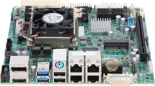 Alt view image 2 of 5 - SUPERMICRO MBD-X9SPV-M4-3UE-O Mini ITX Server Motherboard FCBGA1023 Intel QM77 DDR3 1600/1333