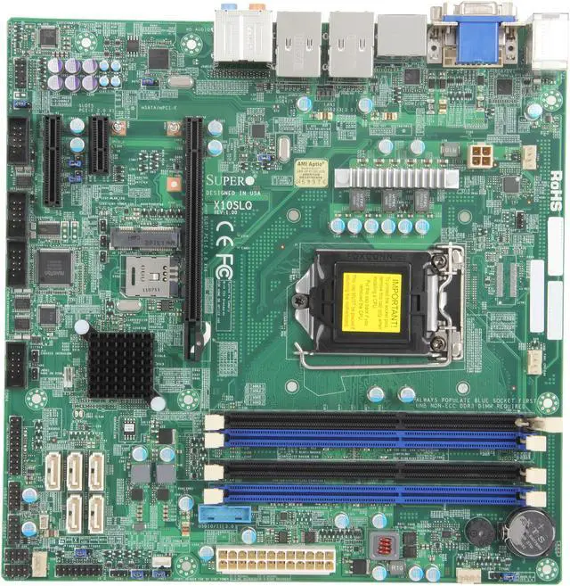 Alt view image 3 of 5 - SUPERMICRO MBD-X10SLQ-O Micro ATX Server Motherboard LGA 1150 Intel Q87 Express PCH (Lynx Point) Chipset DDR3 1600