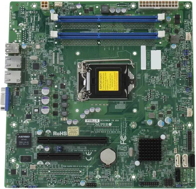 Alt view image 3 of 5 - SUPERMICRO MBD-X10SLL-S-O uATX Server Motherboard LGA 1150 Intel C222 DDR3 1600