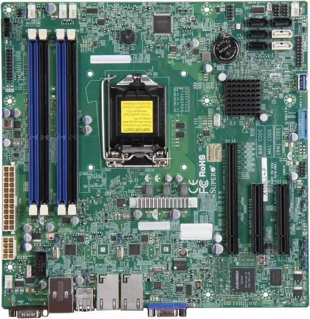 Alt view image 3 of 5 - SUPERMICRO MBD-X10SLL+-F-O uATX Server Motherboard LGA 1150 DDR3 1600