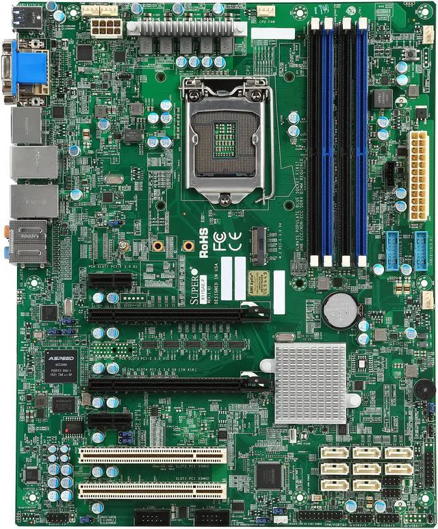 Alt view image 4 of 8 - SUPERMICRO MBD-X11SAE-F-O ATX Server Motherboard LGA 1151 Intel C236