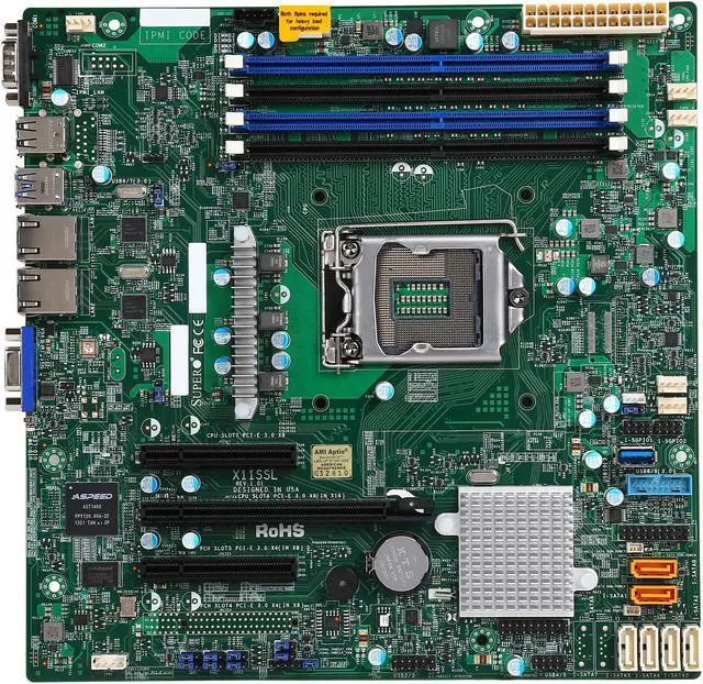 Alt view image 3 of 5 - SUPERMICRO MBD-X11SSL-O Micro ATX Server Motherboard LGA 1151 Intel C232