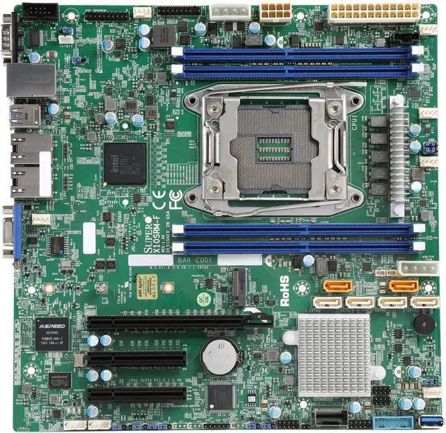 Alt view image 4 of 5 - SUPERMICRO X10SRM-F Micro ATX Server Motherboard R3 (LGA 2011) Intel C612