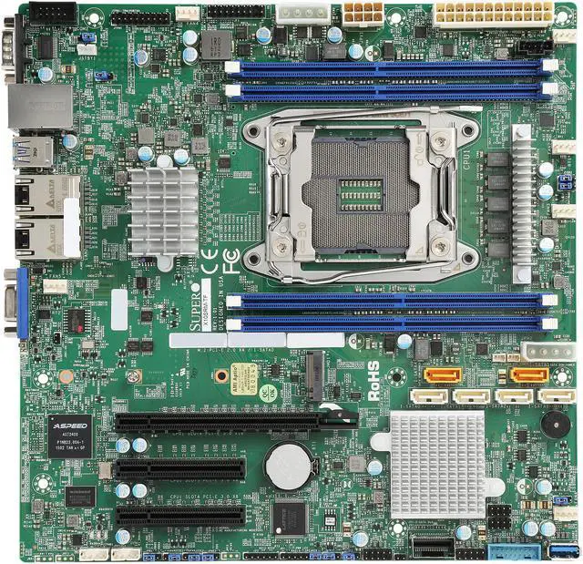 Alt view image 4 of 5 - SUPERMICRO X10SRM-TF Micro ATX Server Motherboard R3 (LGA 2011) Intel C612