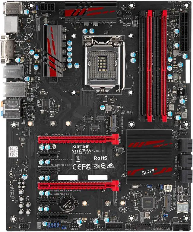 Alt view image 2 of 4 - SUPERMICRO C7Z270-CG-L LGA 1151 Intel Z270 HDMI USB 3.1 USB 3.0 ATX Motherboards - Intel