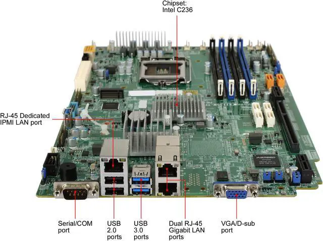 Alt view image 5 of 8 - SUPERMICRO MBD-X11SSW-TF-O Proprietary Motherboard LGA 1151 Intel C236