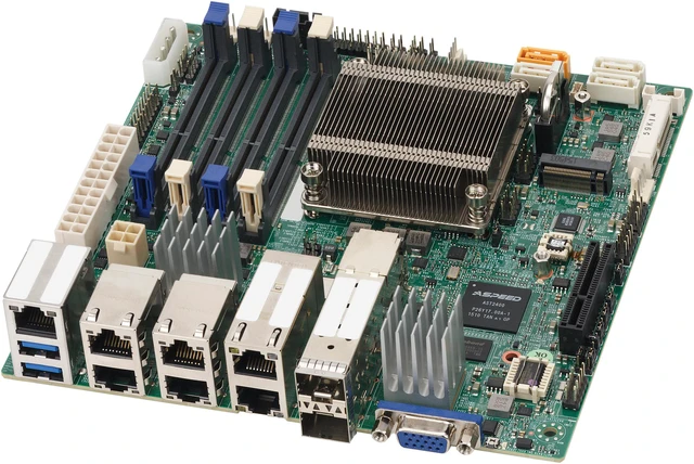 Alt view image 2 of 2 - SUPERMICRO MBD-A2SDI-TP8F-O Mini ITX Server Motherboard