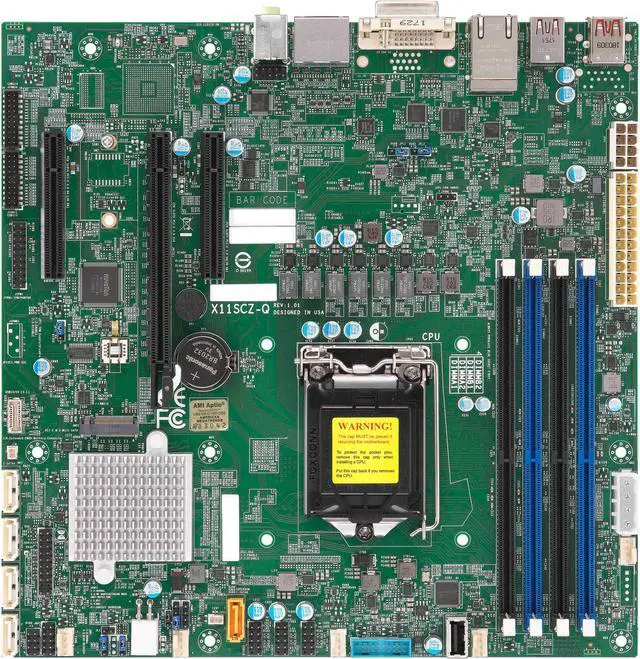 Main image of SUPERMICRO MBD-X11SCZ-Q-O LGA 1151 (300 Series) Intel Q370 uATX Intel Motherboard