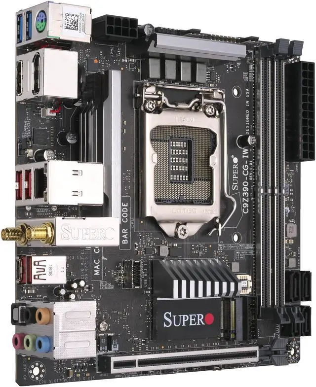 Alt view image 3 of 7 - SUPERMICRO SuperO MBD-C9Z390-CG-IW-O LGA 1151 (300 Series) Intel Z390 HDMI USB 3.1 Mini ITX Intel Motherboard