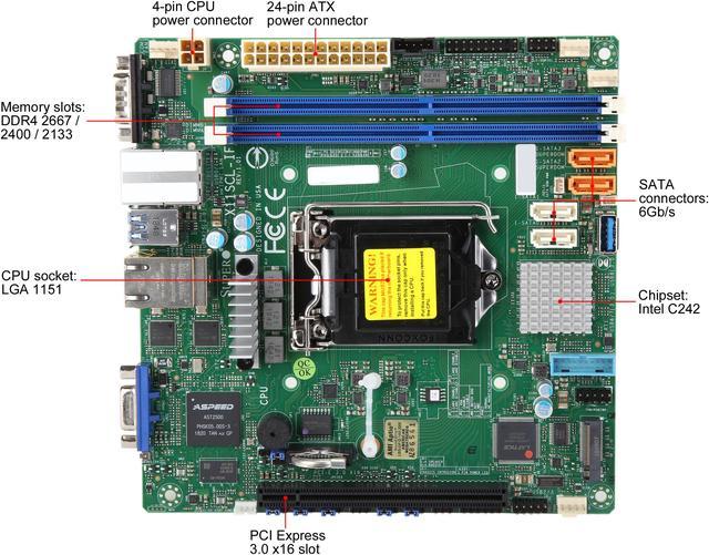 SUPERMICRO MBD-X11SCL-IF-O Mini ITX Server Motherboard LGA 1151 Intel C242
