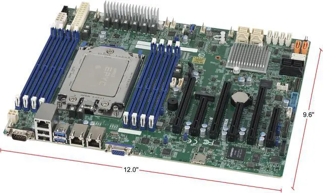Alt view image 4 of 7 - SUPERMICRO MBD-H11SSL-NC Mainboard, Factory Installed with AMD EPYC Rome 64 Cores 7702P CPU