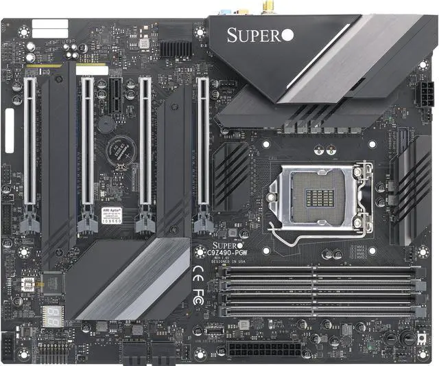 Main image of Supermicro MBD-C9Z490-PGW-O, 10th Gen Intel Core CPU Supported, Wi-Fi, Four PCI-e x16, Two M.2 NVMe, USB 3.2 Gen2